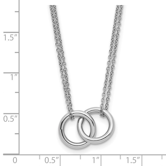 Herco Platinum Polished Two-Strand Circle Link Necklace