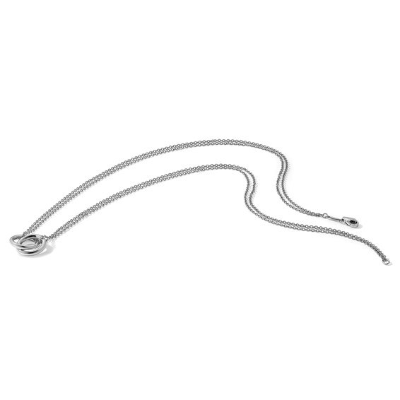 Herco Platinum Polished Two-Strand Circle Link Necklace