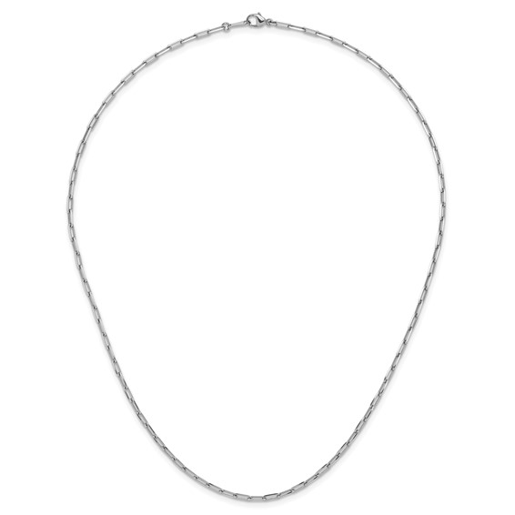 Herco Platinum Knife-Edge Solid Paperclip Chain