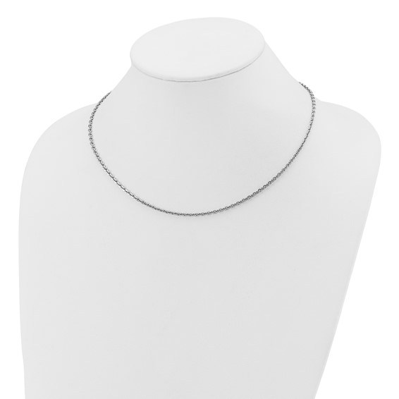 Herco Platinum Diamond-Cut Solid Cable Chain Necklaces