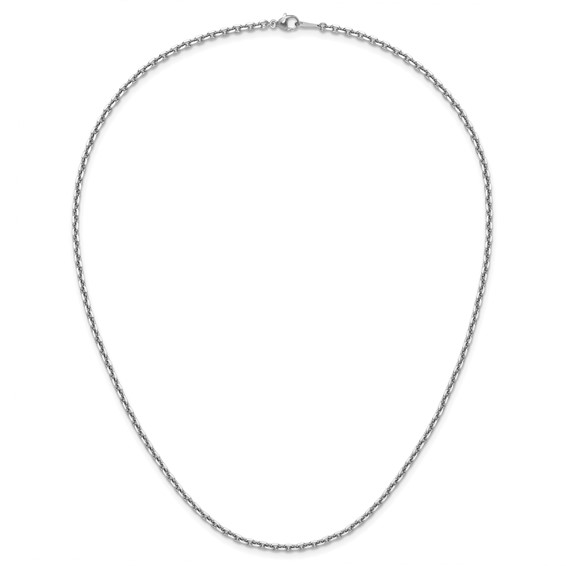 Herco Platinum Diamond-Cut Solid Cable Chain Necklaces