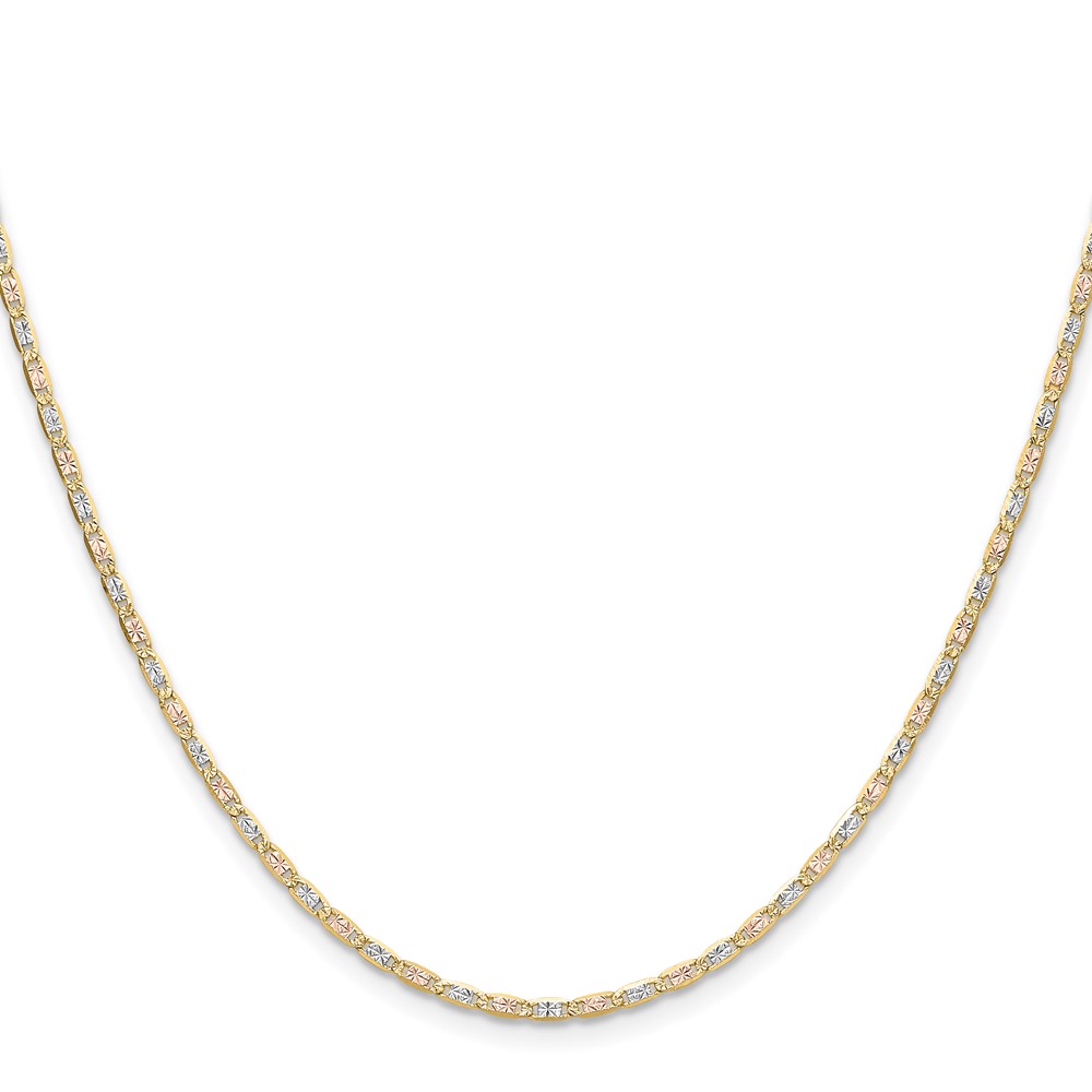 14k 2.0mm Tri-color Gold PavÃ© Valentino Chain (PVL050-24)