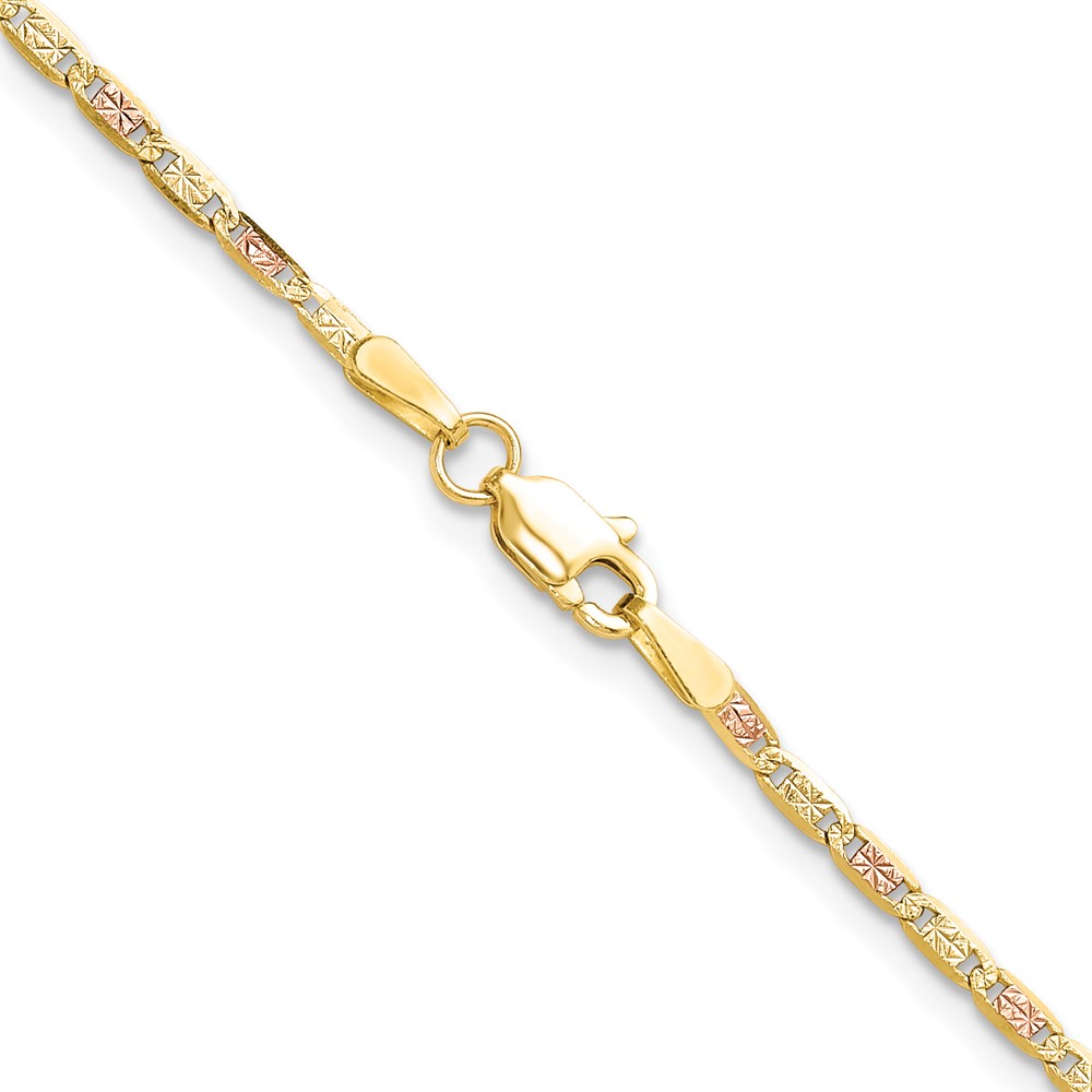 14k 2.0mm Tri-color Gold PavÃ© Valentino Chain (PVL050-24)