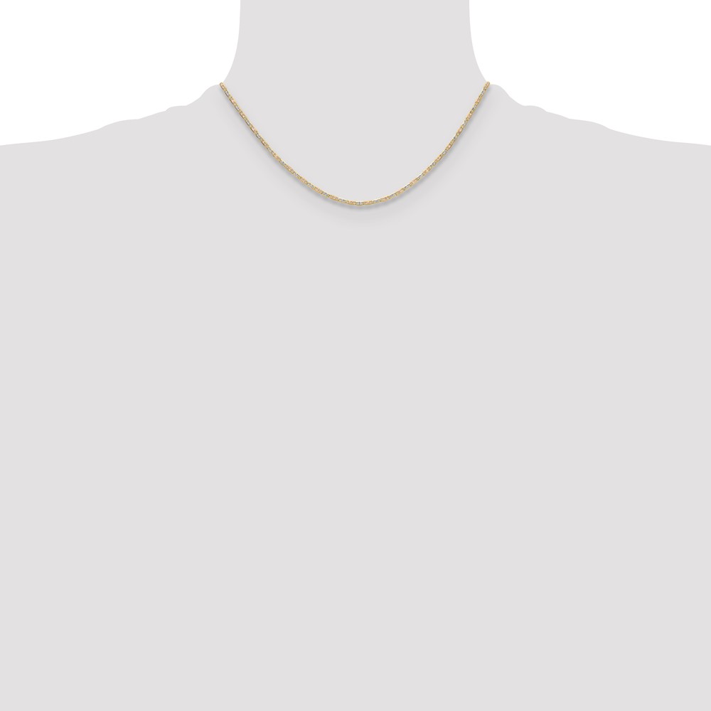 14k 2.0mm Tri-color Gold PavÃ© Valentino Chain (PVL050-16)