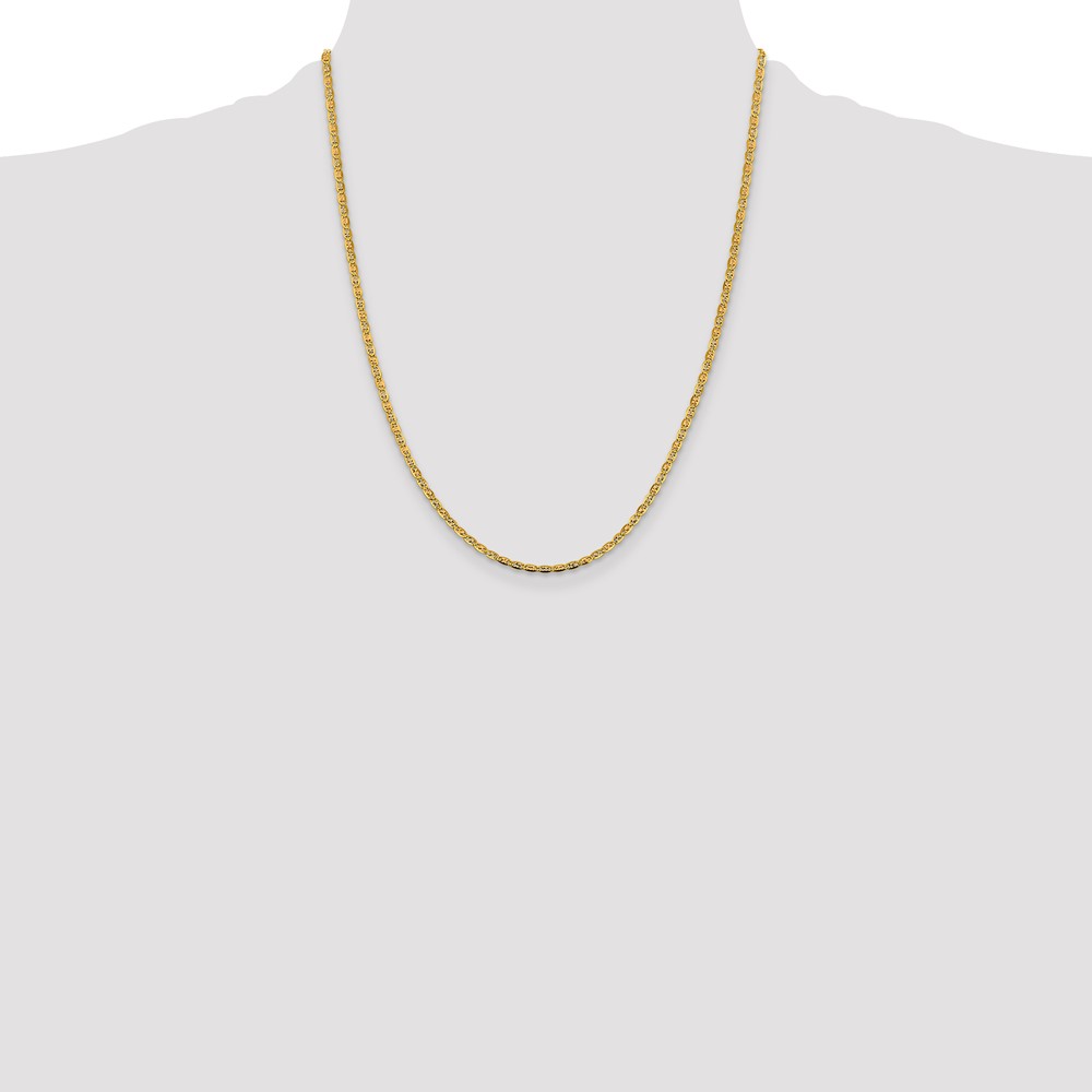 14K 22 inch 2.75mm Tri-color PavÃ© Valentino with Lobster Clasp Chain (PVL060-22)