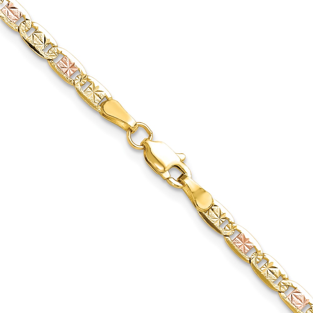 14k 3.2mm Tri-color Gold PavÃ© Valentino Chain (PVL070-20)