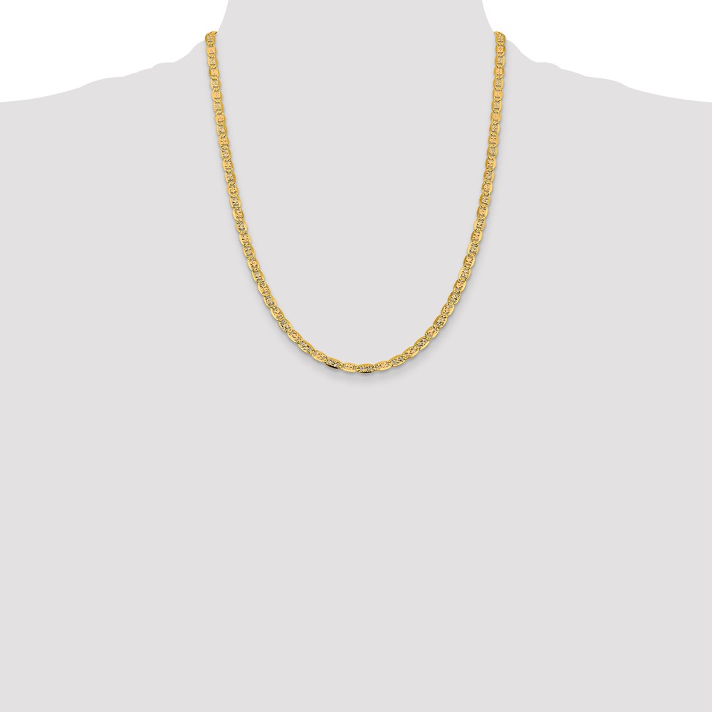 14K 22 inch 4.65mm Tri-color PavÃ© Valentino with Lobster Clasp Chain (PVL100-22)