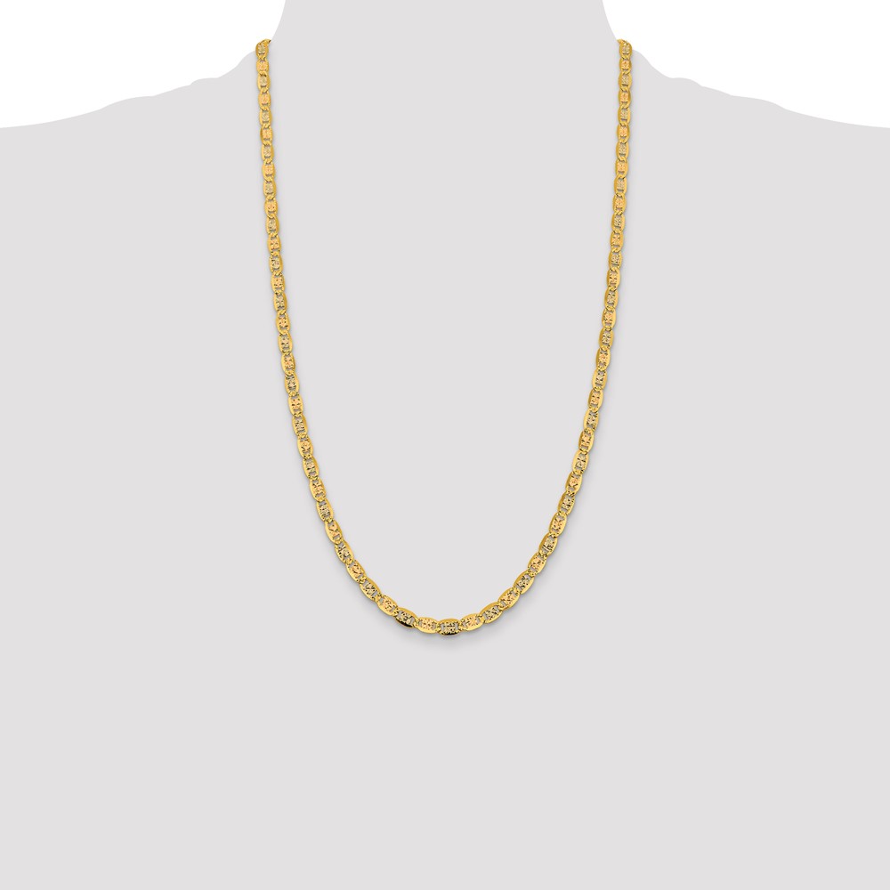 14K 26 inch 4.65mm Tri-color PavÃ© Valentino with Lobster Clasp Chain (PVL100-26)