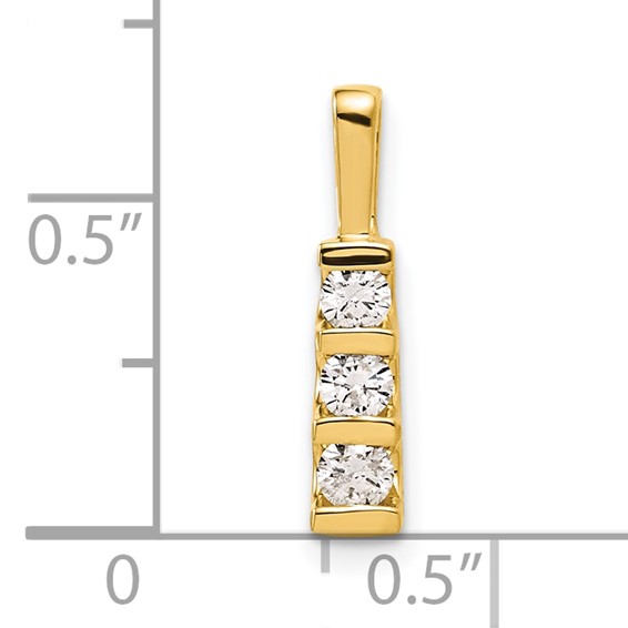 10ky Diamond 3 Stone Pendant