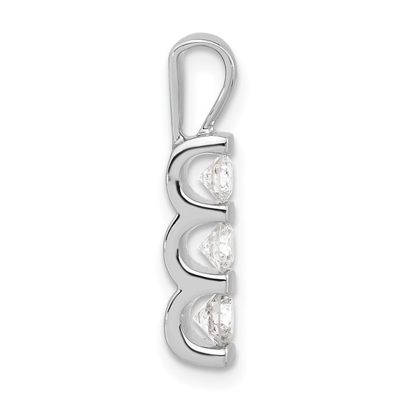 14k White Gold Polished Diamond Pendant