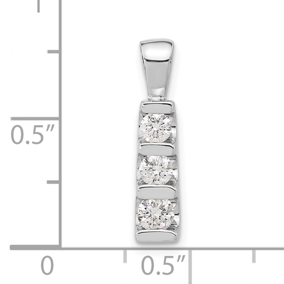 14k White Gold Polished Diamond Pendant