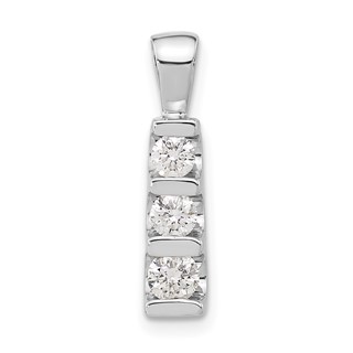 14k White Gold Polished Diamond Pendant