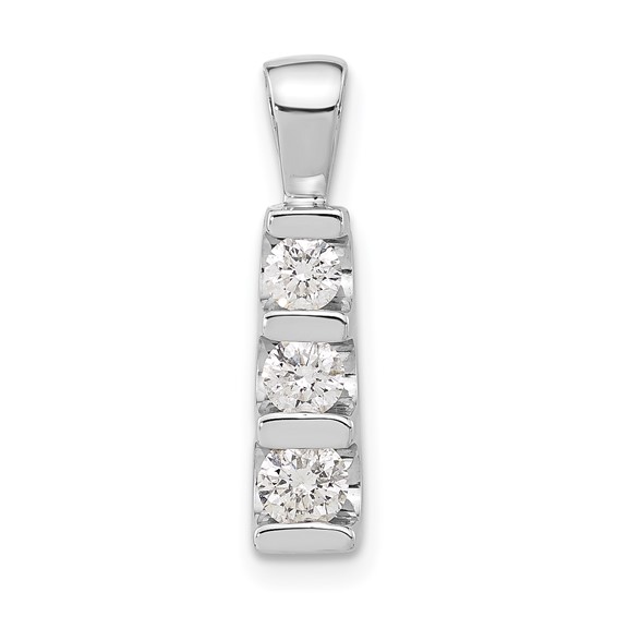 14k White Gold Polished Diamond Pendant