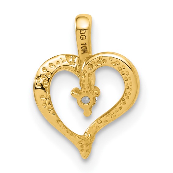 10ky Diamond Heart Pendant