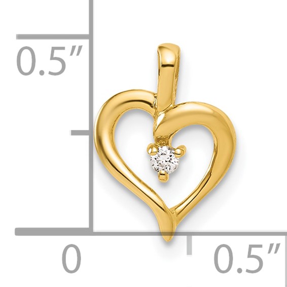 10ky Diamond Heart Pendant