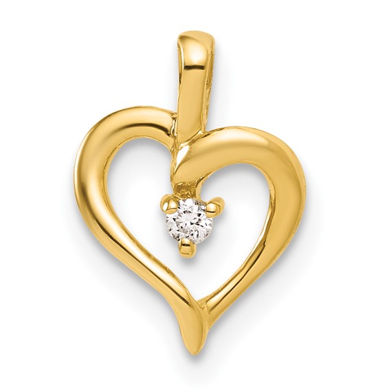 10ky Diamond Heart Pendant