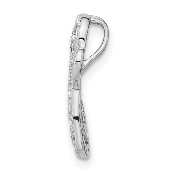 Sterling Silver Polished Diamond Heart Infinity Chain Slide