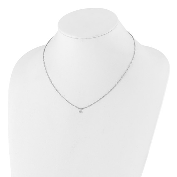 Sterling Silver with 6 Clear Stones Initial Z 16 inch with 2 inch extension Attached Necklace