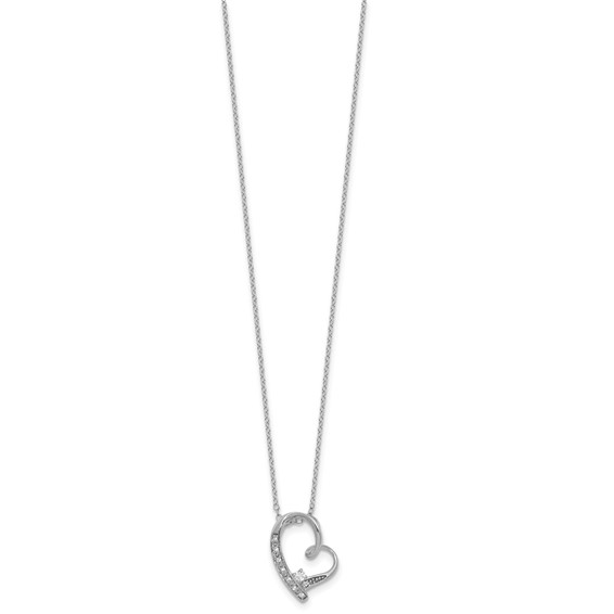 Sterling Silver Diamond Heart Pendant Necklace