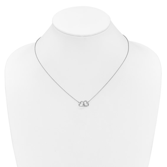 Sterling Silver Diamond Heart Necklace