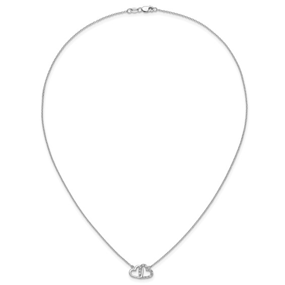 Sterling Silver Diamond Heart Necklace