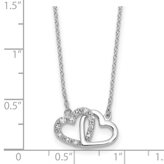 Sterling Silver Diamond Heart Necklace