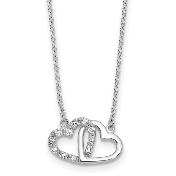 Sterling Silver Diamond Heart Necklace