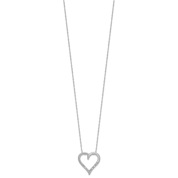 10kw Diamond Heart Pendant Necklace, 3 - .005 Rd Dias - Dias:S43