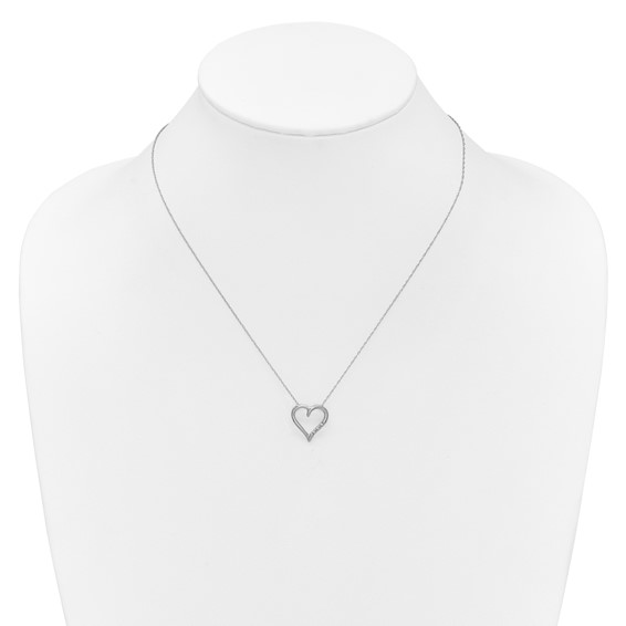 10kw Diamond Heart Pendant Necklace, 3 - .005 Rd Dias - Dias:S43