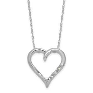 10kw Diamond Heart Pendant Necklace, 3 - .005 Rd Dias - Dias:S43