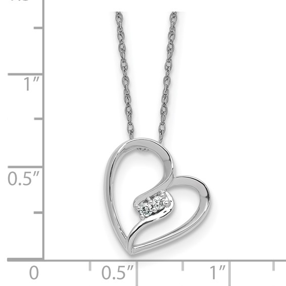 10kw Diamond Heart 18" Necklace