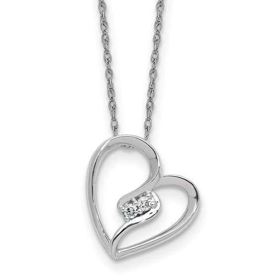 10kw Diamond Heart 18" Necklace