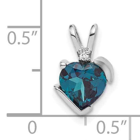 10kw Created Alexandrite and Diamond Pendant