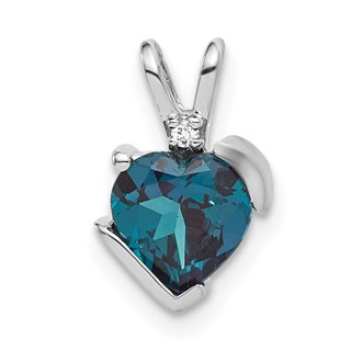 10kw Created Alexandrite and Diamond Pendant