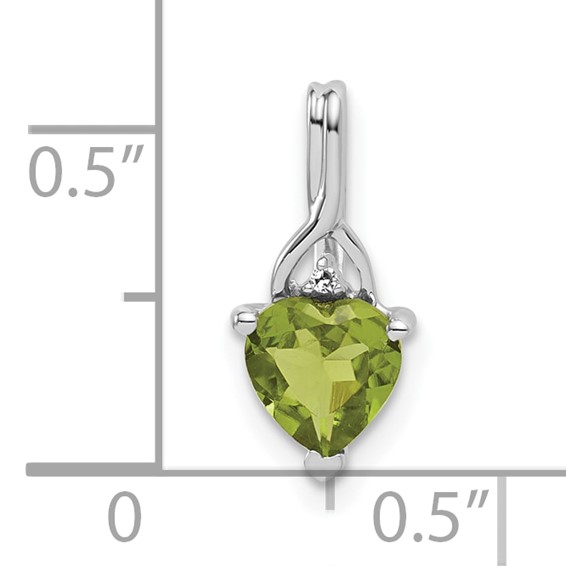 10kw Peridot and Diamond Pendant