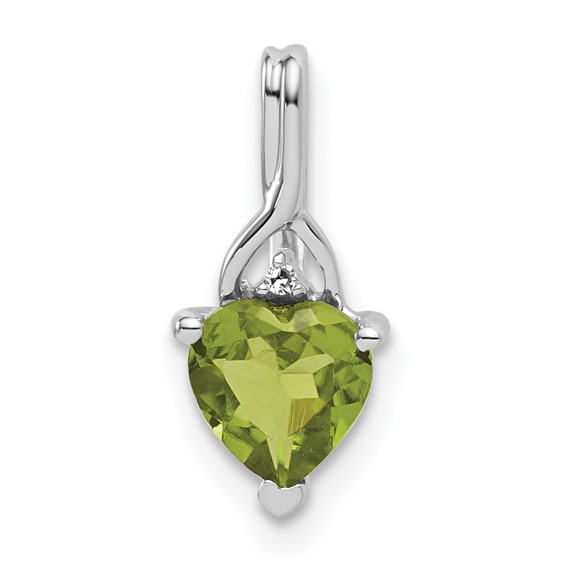 10kw Peridot and Diamond Pendant