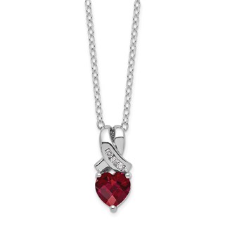 SS Created Ruby & Diamond Necklace