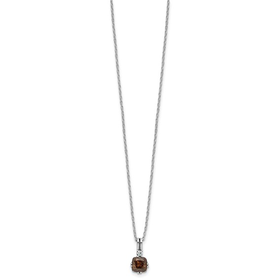 SS Brown and Champagne  Diamonore Pendant Necklace