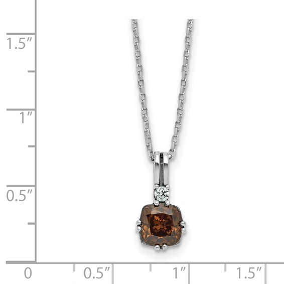 SS Brown and Champagne  Diamonore Pendant Necklace