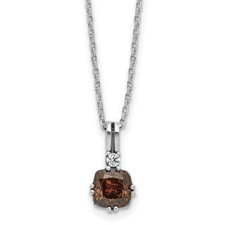 SS Brown and Champagne  Diamonore Pendant Necklace