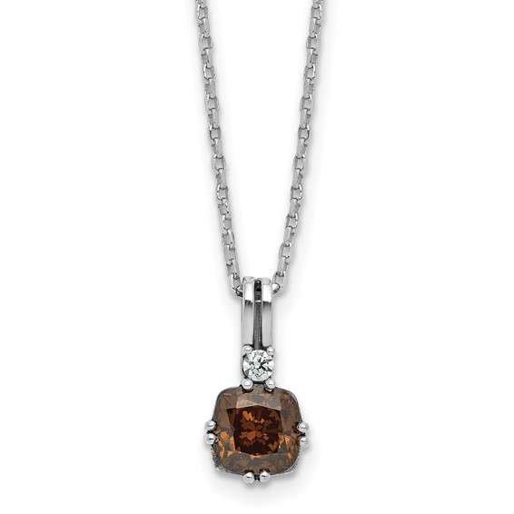 SS Brown and Champagne  Diamonore Pendant Necklace