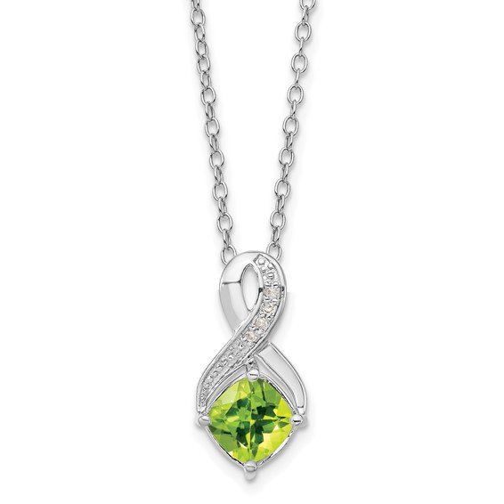 SS Peridot & Diamond Necklace