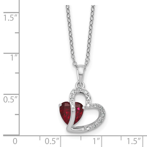 SS Created Ruby & Diamond Pend