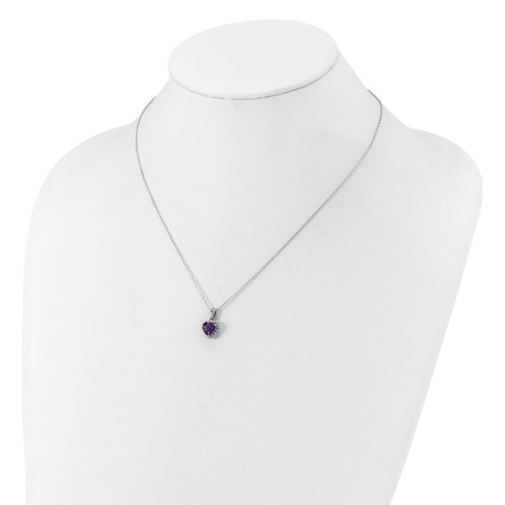 SS Amethyst & Diamond Necklace
