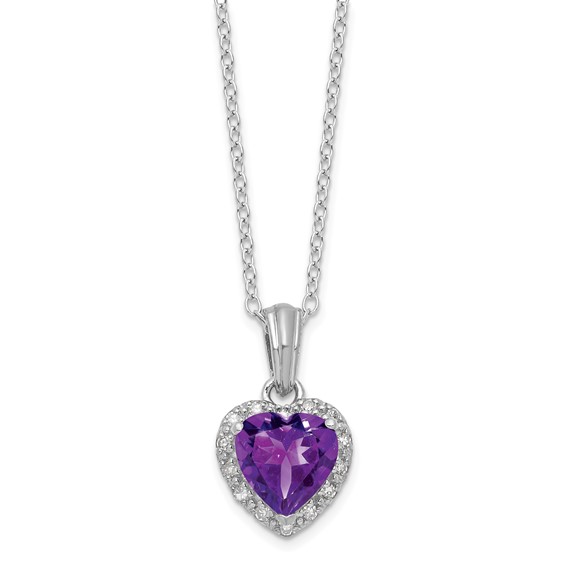 SS Amethyst & Diamond Necklace