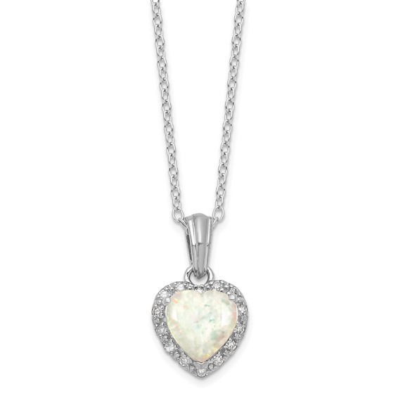 SS Created Opal & Diamond Necklace