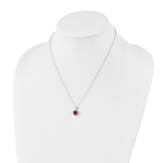 SS Created Ruby & Diamond Necklace