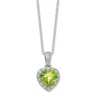 SS Peridot & Diamond Necklace