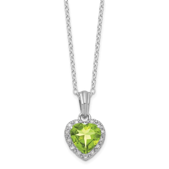 SS Peridot & Diamond Necklace