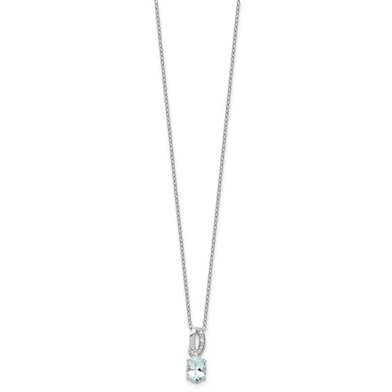 SS Aquamarine & Diamond Pend